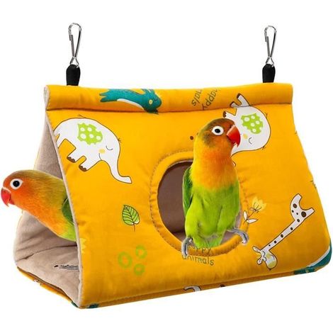 Perroquet Hamac Nid D'oiseau Chaud Doux Hamac en Peluche Suspendu Cage Tente pour Perruche Calopsitte Amazones Cacatoès Canari Cage (1/4)