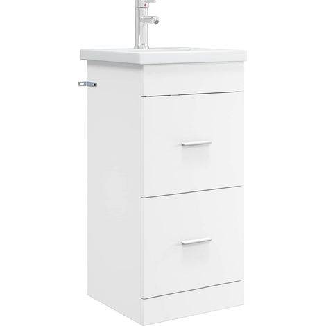 vidaXL Mobile da bagno con lavabo Bianco 42 x 40 x 84,5 cm