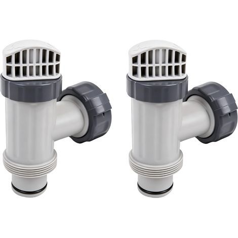 Lot de 2 soupapes à piston de piscine de rechange avec joints et écrous, raccord de tuyau pour pompe filtrante 28635EG 28633EG, accessoires de piscine pour évacuation d'eau et tuyauterie (1/5)