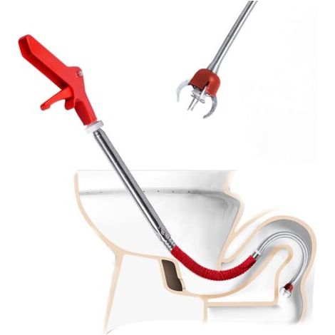 BUNTHAUS 1.3m Furet Déboucheur Canalisation WC, Déb. à manivelle avec Griffe D'aigle Anti rayures Débouchage canal. Serpent de plombier idéal pour éliminer les débris etles sabots cheveux des drains (1/5)