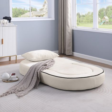 Canapé droit convertisseur-lit pliant compact-tissu moderne avec oreiller-matelas inclus-pour salon et studio 101x90x41(cm) (1/5)