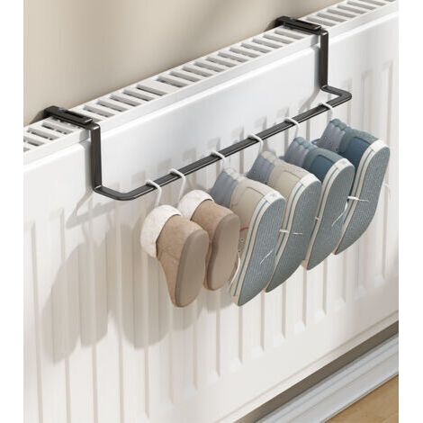 35 cm, (noir) Radiateur porte serviettes, porte serviettes chauffant pour radiateur, porte serviettes en métal monté sur radiateur pour rangement de salle de bain
