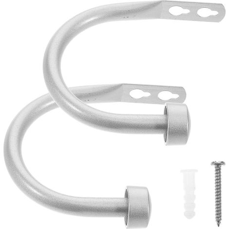 Crochets muraux pour rideaux (lot de 2) - Attaches en fer pour fenêtres de salon et de chambre (1/5)