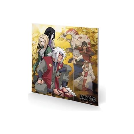 NARUTO - FALLEN LEAVES AND F.COMRADES - IMPRESSION SUR BOIS 30X30CM PYRAMID SQ14070P