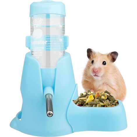 Goutte à eau 80 ml pour hamster avec gamelle et cachette, abreuvoir automatique 3-en-1 pour petits rongeurs