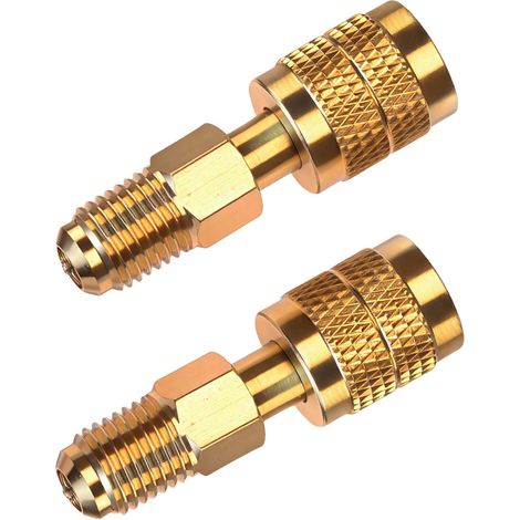 Confezione da 20 adattatori in ottone per refrigeranti R32 e R454B, filettatura femmina inversa da 1/4", raccordi rapidi HVAC a bassa perdita per serbatoi R-32/R-454B e sistemi mini split