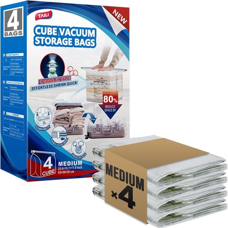 Cube Sac Sous Vide Vetement Aspirateur, Taille Moyenne (50x30x65CM) (1/5)