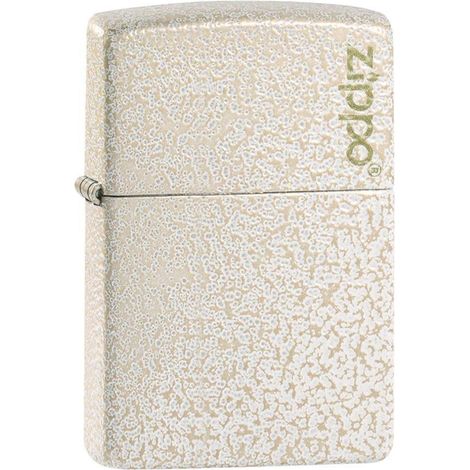 Accendino Zippo® Classic Mercury Glass 49181ZL, Accendino Antivento Ricaricabile Zippo, Realizzato in Metallo con Caratteristico "click" Zippo, Color Argento e Bianco, Made in USA, Ottima Idea Regalo (1/4)