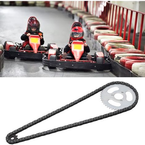 Juego de cadena y piñón T8F de alto rendimiento para karts, quads y minimotos modificados. (1/5)