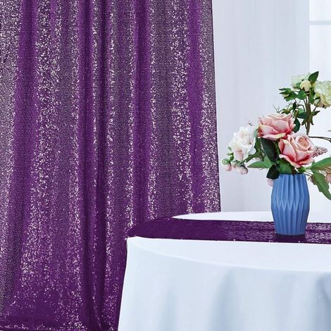 YMYNY Rideaux à paillettes violets, 2 x 2,4 m, pour toile de fond de photographie (1/4)