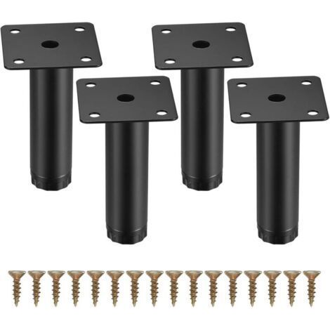 Set of 4 Adjustable Furniture Feet 8 cm, Metal Feet for Furniture/Table/Chair/Desk, Practical and Durable Design (1/5)