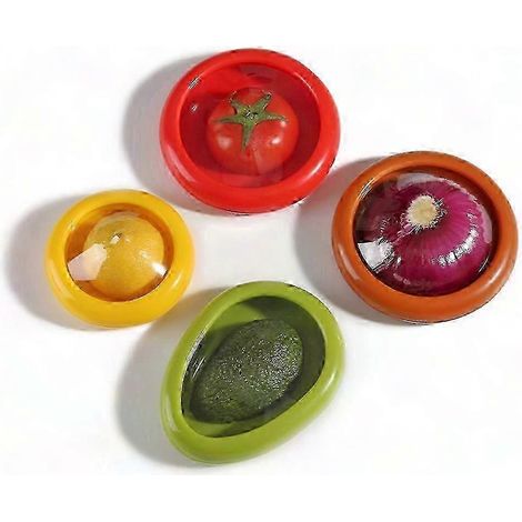 4 wiederverwendbare Aufbewahrungsbehälter für Avocado, Zitrone, Tomate, Frischhaltegläser für Lebensmittel (1/5)