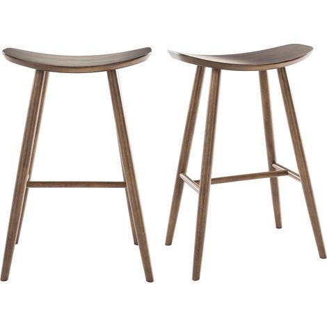Sgabelli da bar design noce H72 cm (set di 2) DEMORY
