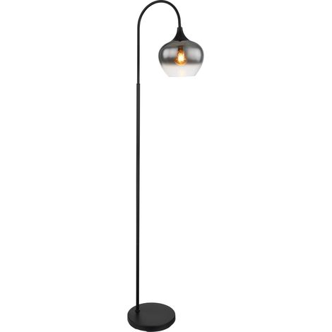 Globo - lampadaire - Maxy - noir - verre verre fumé - lampe en (1/5)