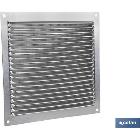 Pack de 5 unités grille de ventilation en aluminium avec moustiquaire 17 x 17 cm