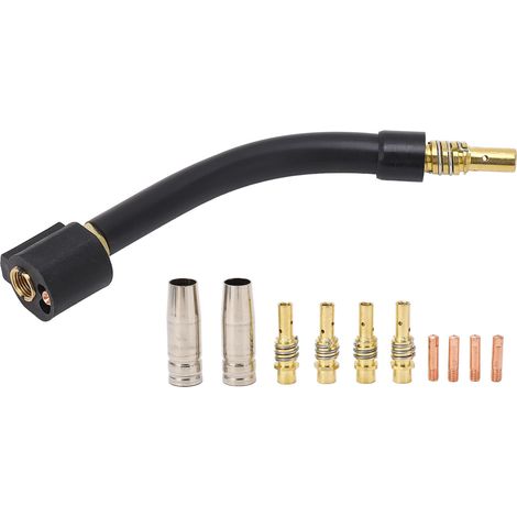 [JAMAIS UTILISÉ]Kit d'accessoires pour pistolet de soudage MIG 15AK MAG (12 pièces) : électrode, buse, baguette de connexion et consommables. (1/5)