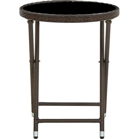 Maison Exclusive - Beistelltisch Braun 60 cm Poly Rattan und Hart
