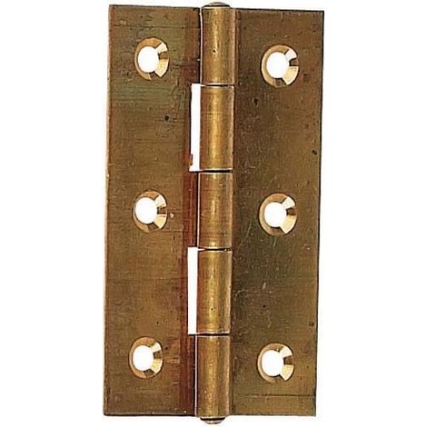 Itar – Charnière épaisse laiton poli – Épaisseur 2 mm – Hauteur 60 mm – Largeur ouverte 35 mm – Pour portes et meubles