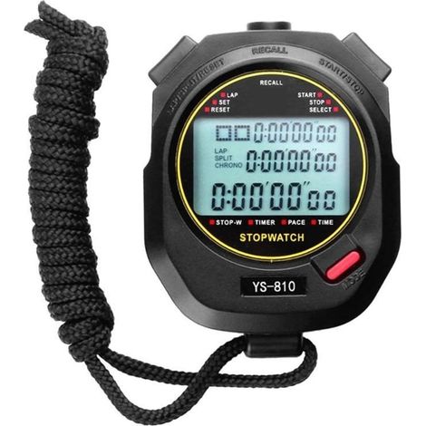 Chronomètre Numérique Minuterie Multifonction Portable Sports De Plein Air Course Entraînement Minuterie Chronographe Chronomètre(Balck 30 Tracks) (1/5)