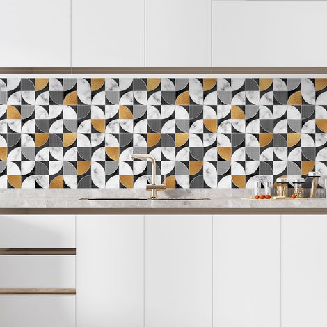 Crédence adhésive cuisine - Motif géométrique - 90x90 cm - Adhésif MAT (1/5)