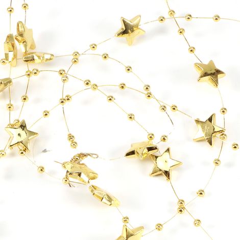 Guirlande de Perles Fausses Étoiles DIY pour Décoration de Noël, Mariage et Bouquet (Étoile Dorée à Cinq Branches) (1/5)