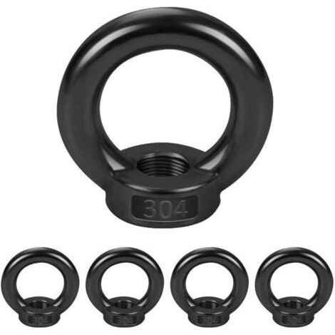 Lot de 5 Écrous À Oeil M6, Écrou à Oeil de Levage en Acier Inoxydable 304, Écrou à Anneau Bague, M8 D'écrous À Anneau pour Raccord de Corde, Accessoires de Levage (1/4)