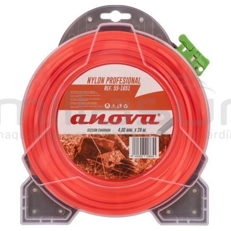 Anova Nylon profesional cuadrado naranja con dispensador 4mm x 29 mt 55-1651