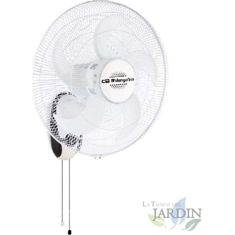 Ventilateur mural Orbegozo WF0145, 5 pales, 3 vitesses de ventilation, tête inclinable, oscillant, 80W
