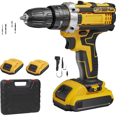 Trapano a percussione, motore brushless, 25+1 impostazioni di coppia, modello A - 2 batterie (1/2)