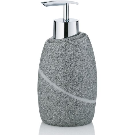 Distributeur à Savon en Poly Gris, Plastique, 7,5 x 7,5 x 16 cm (1/5)