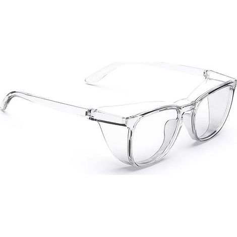 Lunettes de sécurité carrées transparentes antibuée avec sangle résistante aux rayures et blocage de la lumière bleue, convenant aux hommes et aux femmes. (1/5)