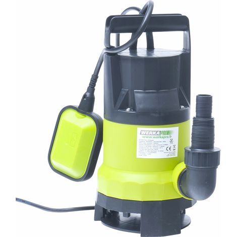 Werka Pro – Pompe immergée 400W – Débit max 8000 l/h – Refoulement jusqu'à 5m – Câble 10m – Impuretés ø 35mm