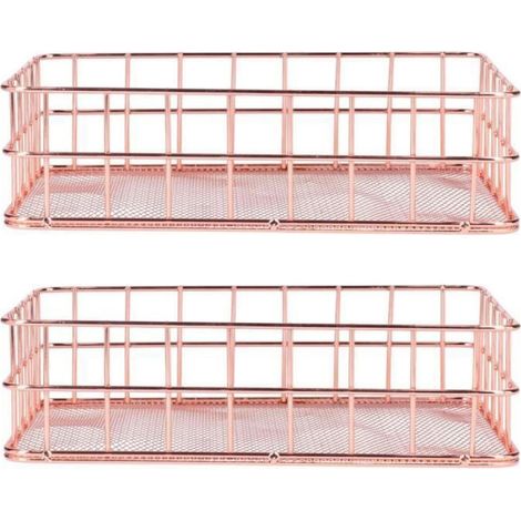 Panier De Rangement - Métal - Design Nordique - Pour Bureau Cuisine Salle De Bain - 1 Pièce (1/4)