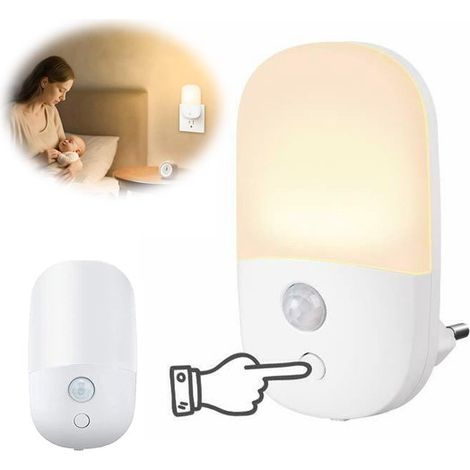 Veilleuse murale - Veilleuse LED à intensité variable - Lampe de nuit à brancher avec détecteur de crépuscule et détecteur de mouvement (1/5)