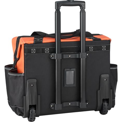 Mophorn Werkzeugtasche mit Rollen, 50 kg Belastbarkeit, 27 Fächer, Arbeitsrucksack mit ausziehbarem Griff & robustem Standfuß, Organizer für Werkzeuge im Bauwesen und Mechanik, 510x310x450 mm