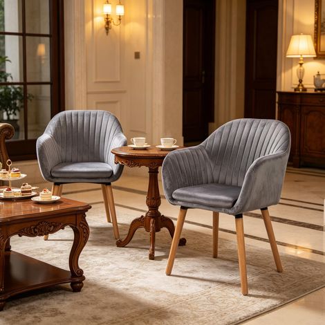Sedia da ricevimento stabile, poltrona reclinabile con braccioli, sedia da tavolo, sedia accentata, sedia da pranzo, sedia da soggiorno (solo 2 PCS sedie) (1/5)