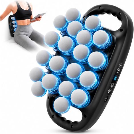 Pistolet de massage à 20 têtes avec 30 vitesses réglables et 3 modes de massage, pistolet de massage avec lumière rouge pour le dos, le cou, les jambes, les cuisses, les épaules, les pieds, la (1/5)