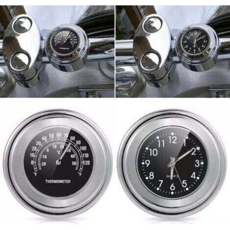 Set de 2 thermomètres de guidon 22-25 mm (noir), horloges de guidon, accessoires de température étanches pour montsur guidon de moto (1/4)