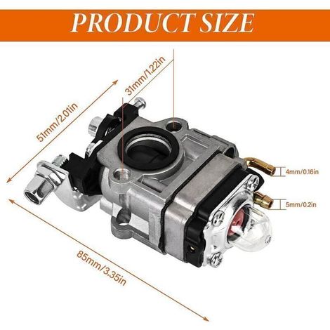 Carburateur Debroussailleuse Carburateur Kit: Kit Carburateur avec Ampoule D'apprêt +Joint+Bougie D'allumage pour Débroussailleuse GX35 52cc 49cc 43cc 40cc (1/3)