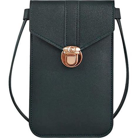 Sac messager pour téléphone portable pour femme avec écran tactile (vert),