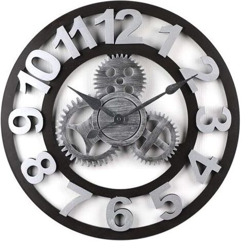 Wanduhren, 3D-Wanduhren, Steampunk-Wanduhren, klassische Vintage-Metallwanduhren, geräuschlose Retro-Uhren – 45 cm (1/5)
