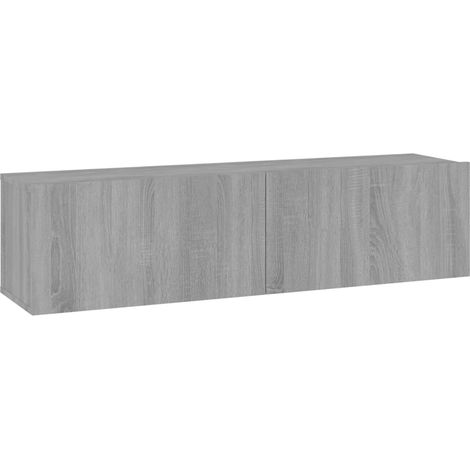 Armoire murale TV Design moderne, Armoire Etagère de rangement, Sonoma gris 120x30x30 cm Bois d'ingénierie OIB4068E (1/5)