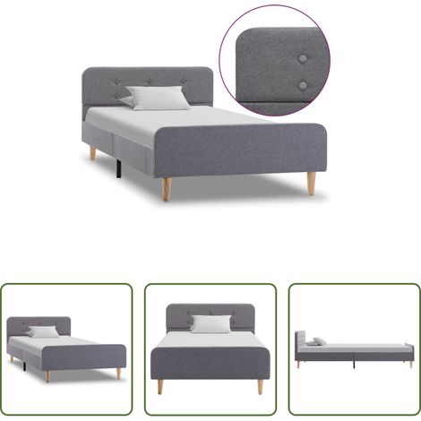vidaXL Estructura de cama de tela gris claro 100x200 cm (1/5)
