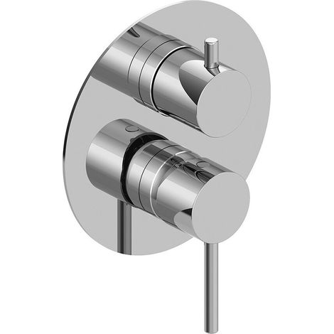 Miscelatore doccia ad incasso con deviatore cromo in ottone con leva monocomando slim Alba (1/2)
