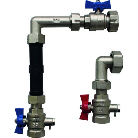 SCHÜTZ Set de instalación para contador de calor niquelado, 1", montaje vertical, 5006580