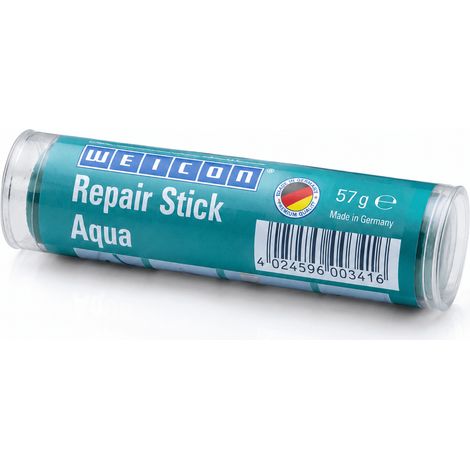 WEICON Repair Stick Aqua 57 g, masilla epoxi para reparación de superficies mojadas y trabajos subacuáticos. (1/4)