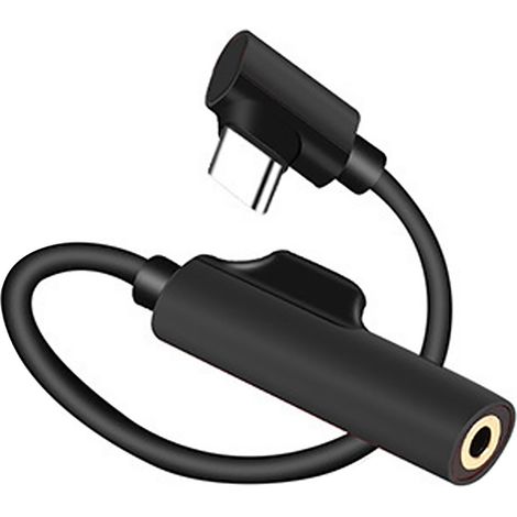 Adaptateur USB-C vers jack 3,5 mm pour écouteurs, charge et écoute 2 en 1, compatible Huawei (noir) (1/5)