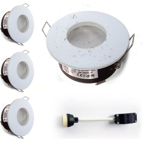 Set of 4 GU10 IP65 Recessed Aluminum Spotlights for Bathroom, Kitchen, and Ceiling (1/5)
