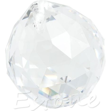 Lampe Feng Shui en cristal clair, boule prismatique arc-en-ciel, attrape-soleil, décoration de mariage, 30 mm