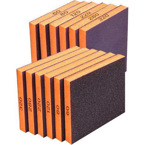 Lot de 12 Papier de Verre Abrasif aux Grains 60/80/120/220/280/320 (1/5)